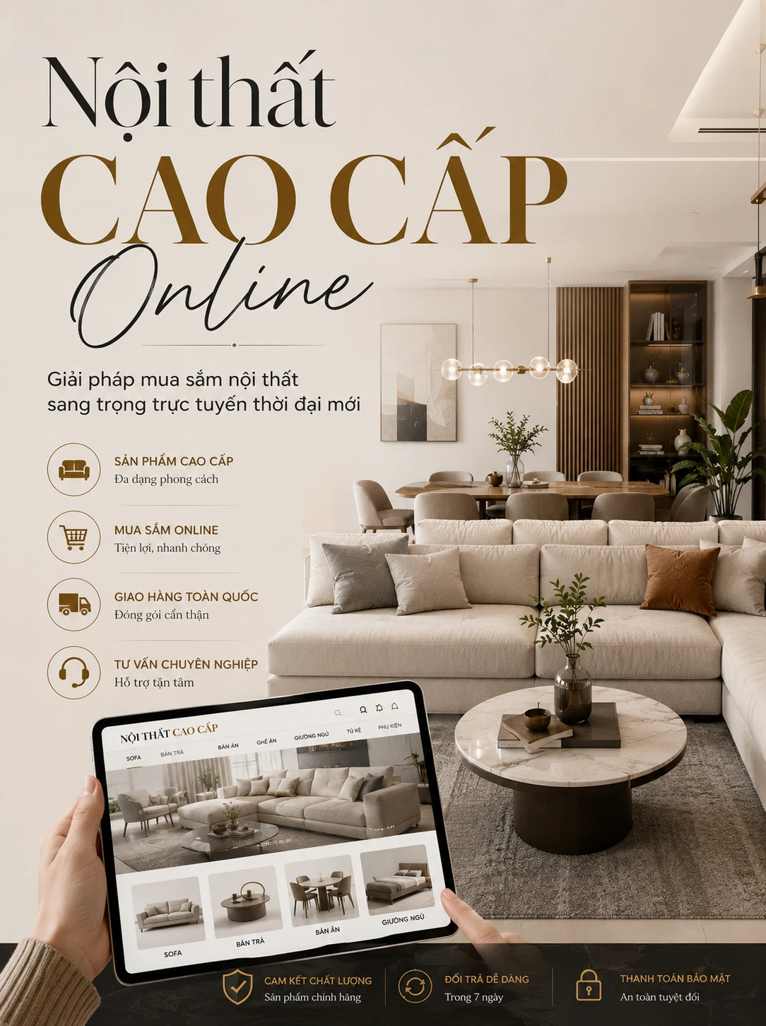Nội thất cao cấp Online - Giải pháp mua sắm nội thất sang trọng trực tuyến thời đại mới