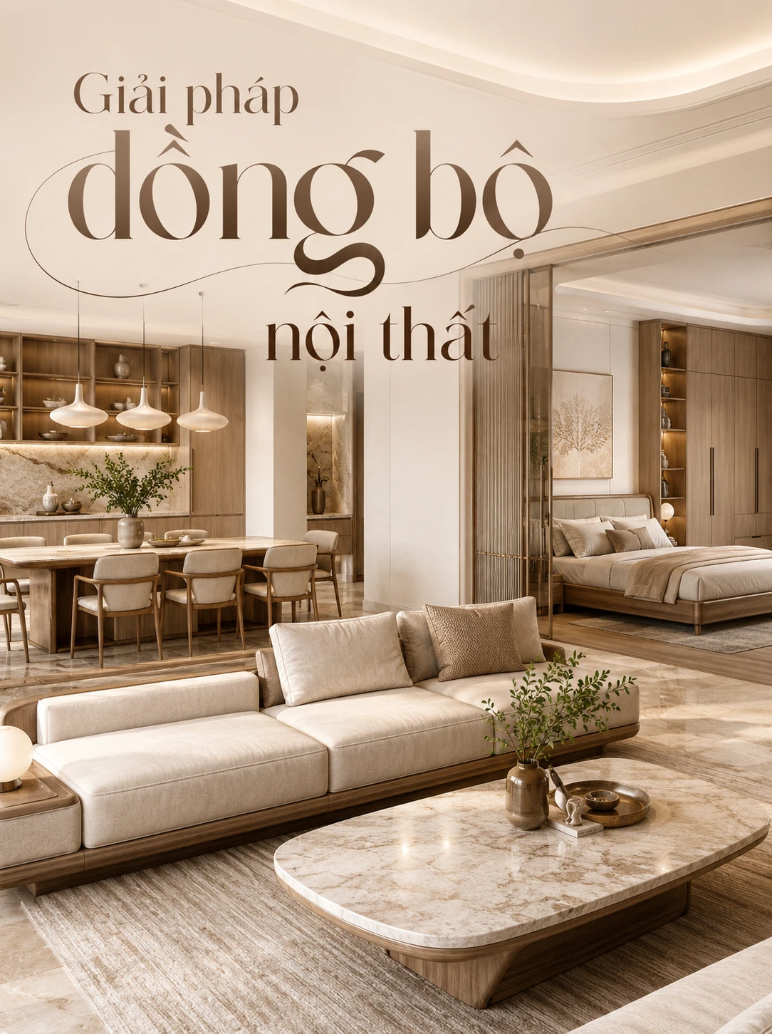 Nội thất may đo đồng bộ - Sofa, bàn trà, bàn ăn, ghế ăn, giường, tủ theo phong cách nhà