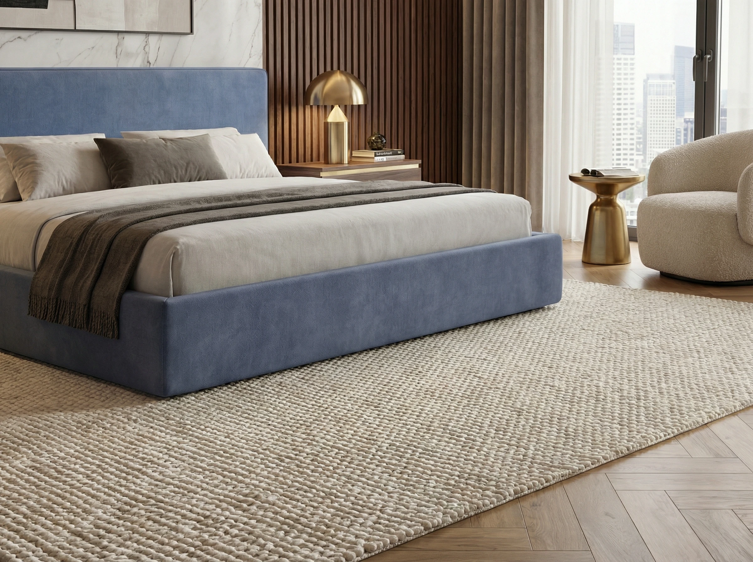 Giường Anliving MKL-BED01 nỉ nhiều màu sắc