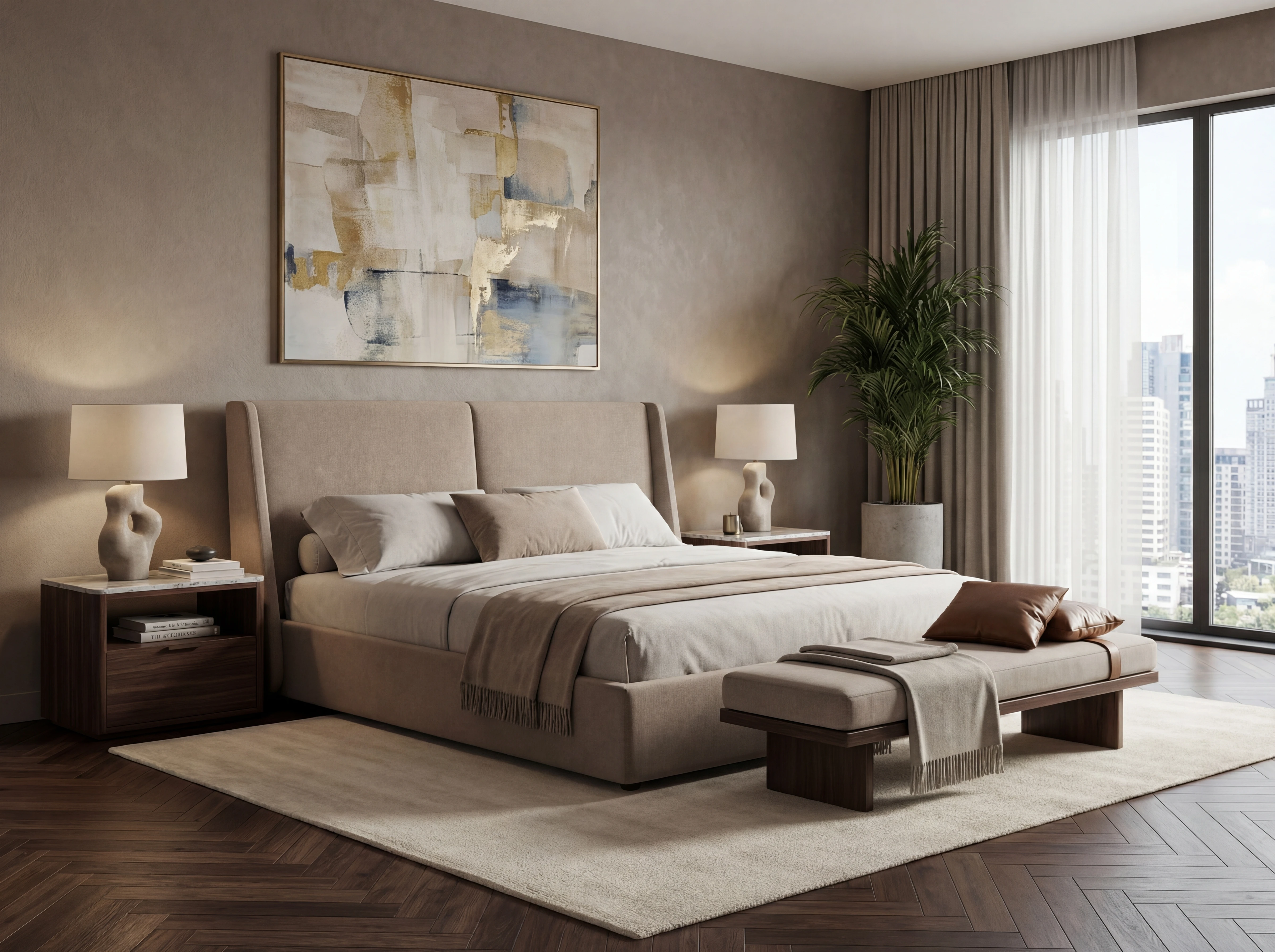 Giường Anliving MKL-BED02 nỉ nhiều màu sắc