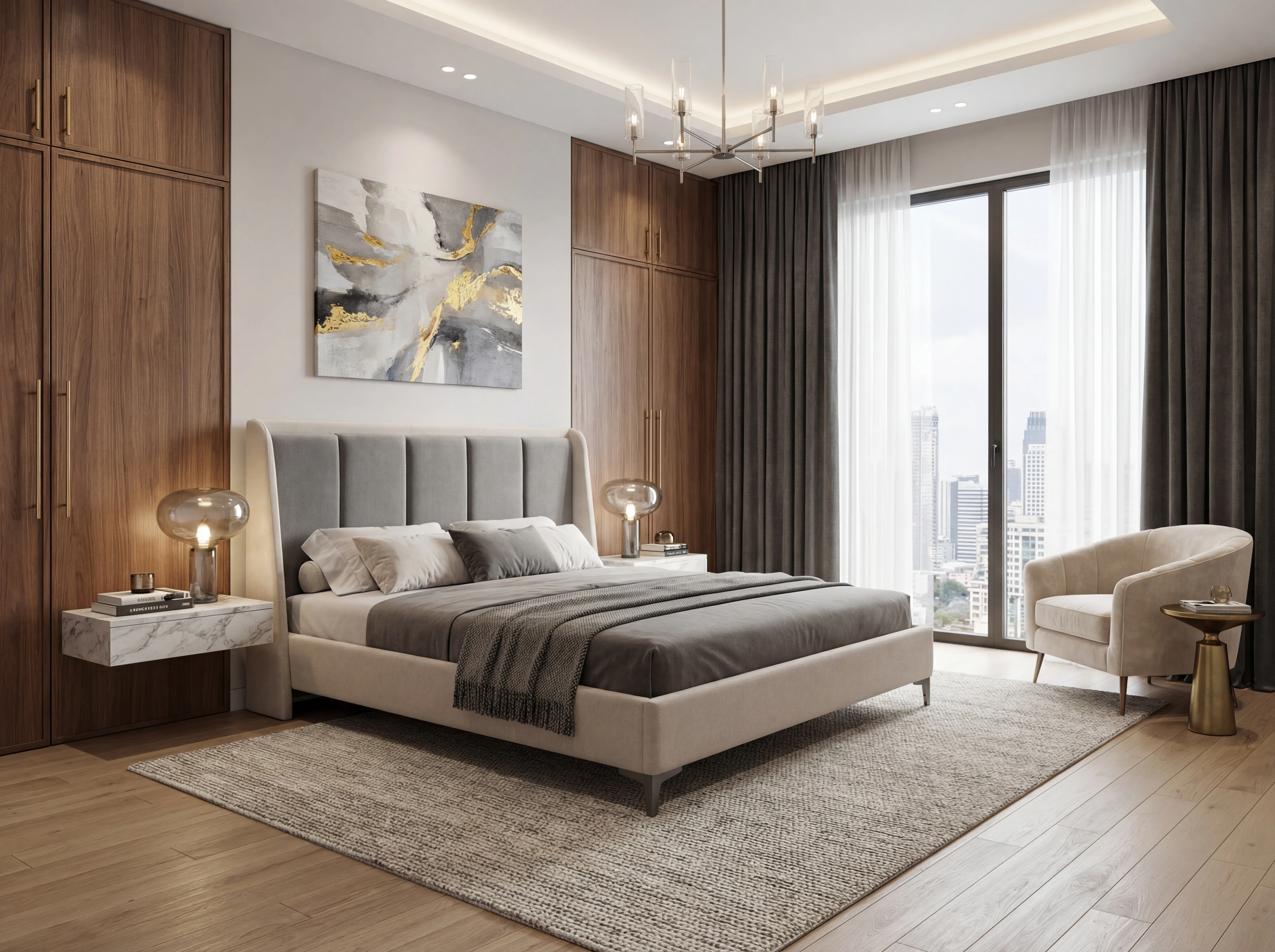 Giường Anliving MKL-BED03 nỉ nhiều màu sắc