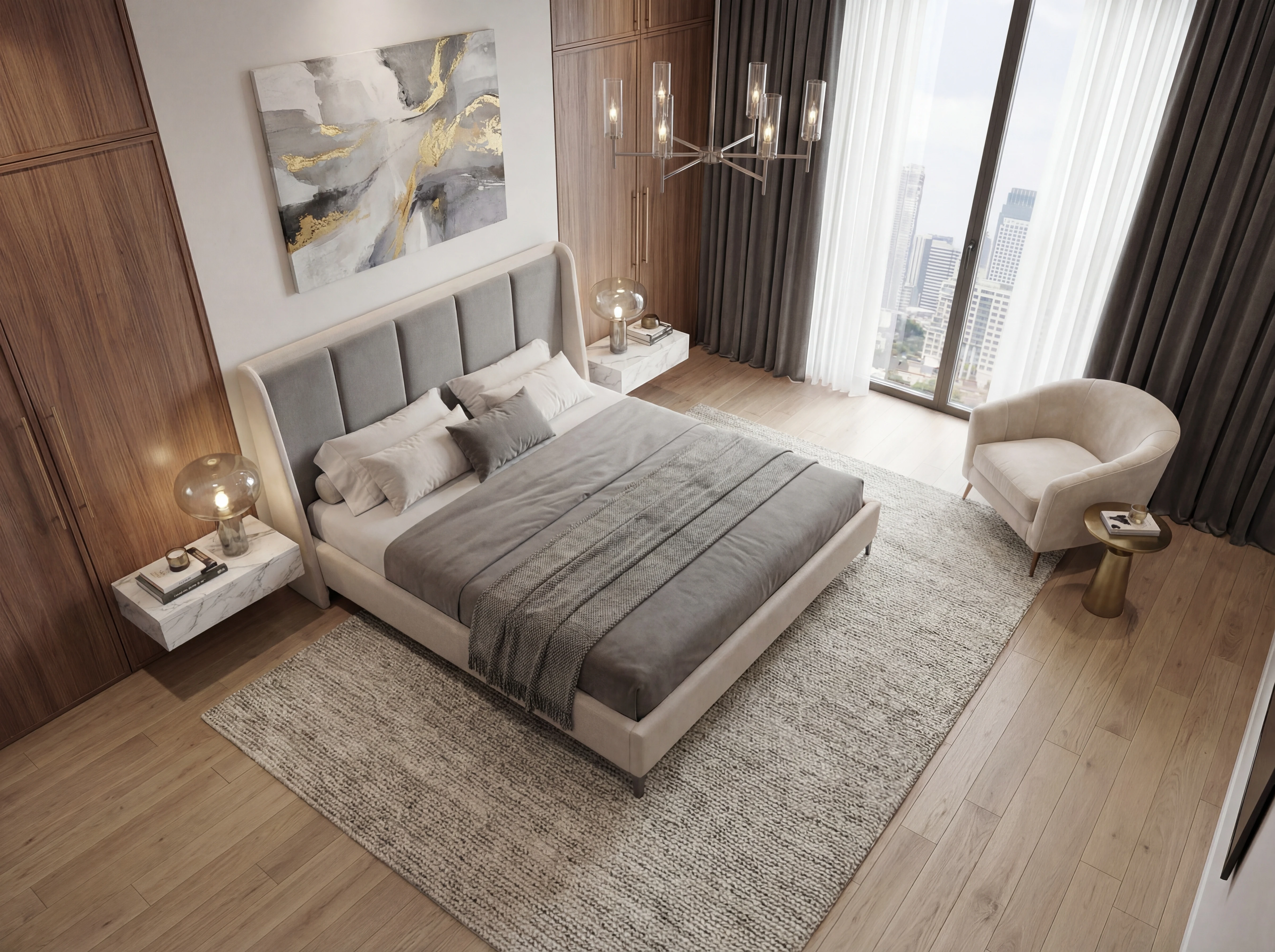 Giường Anliving MKL-BED03 nỉ nhiều màu sắc