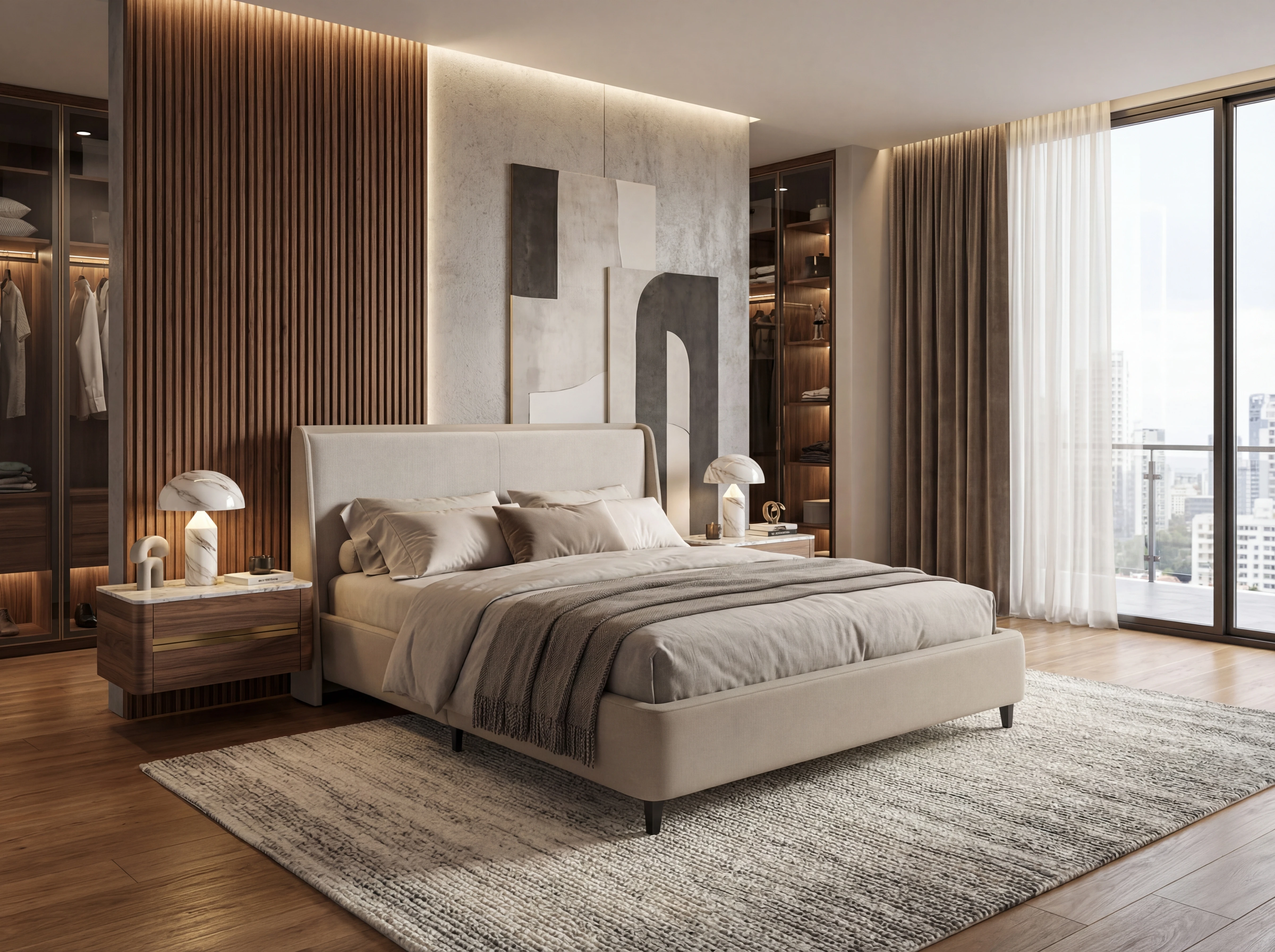 Giường Anliving MKL-BED05 nỉ nhiều màu sắc