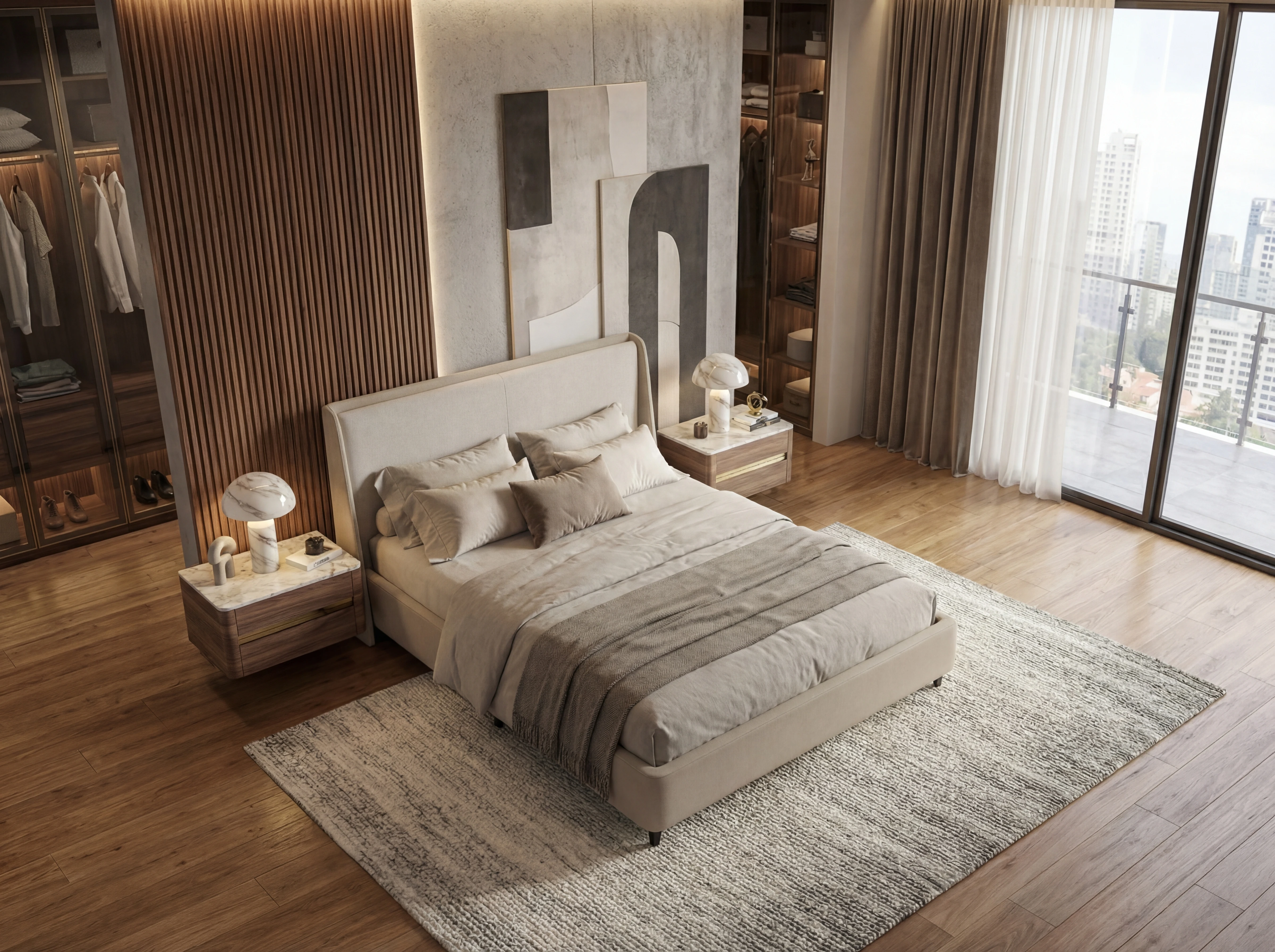 Giường Anliving MKL-BED05 nỉ nhiều màu sắc