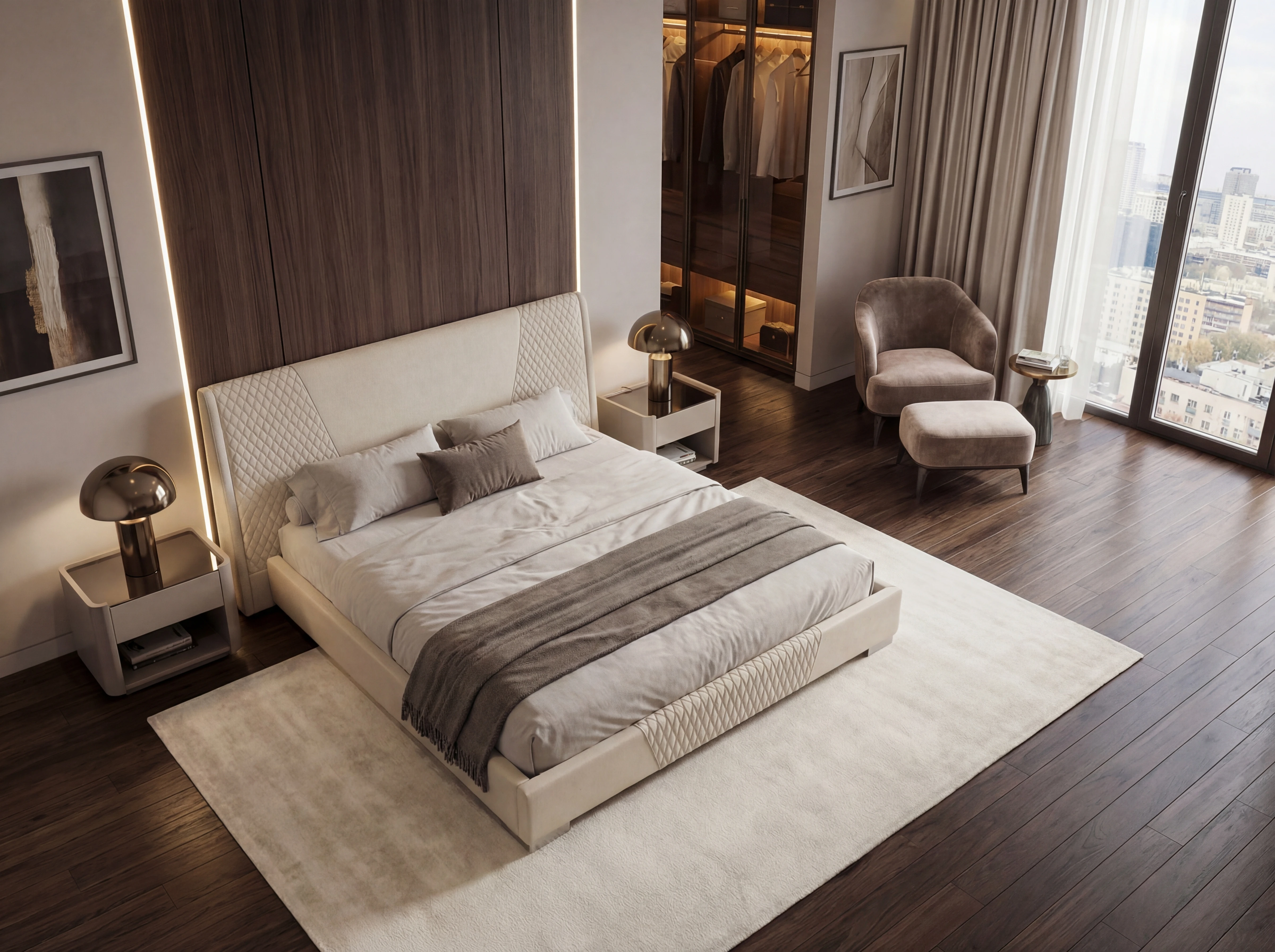 Giường Anliving MKL-BED06 nỉ nhiều màu sắc