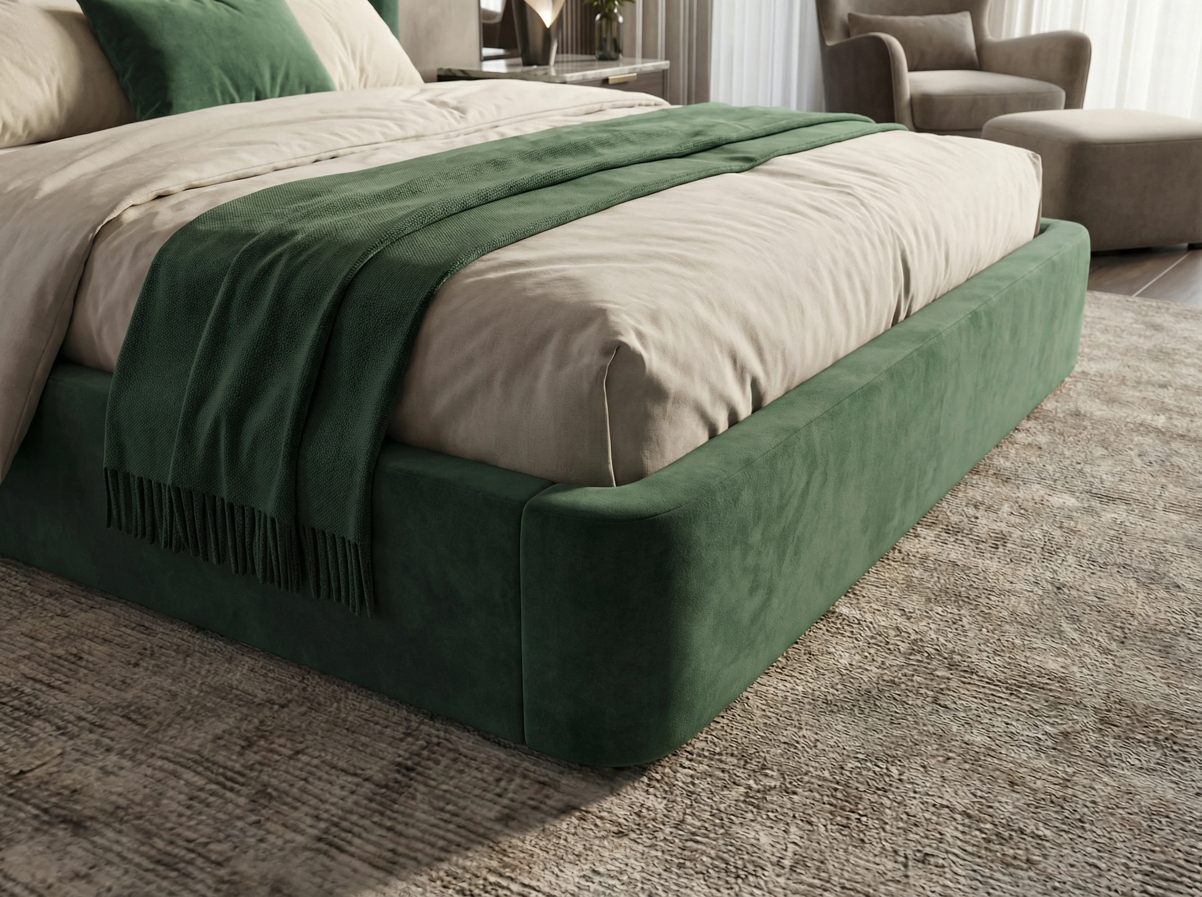 Giường Anliving MKL-BED08 nỉ nhiều màu sắc