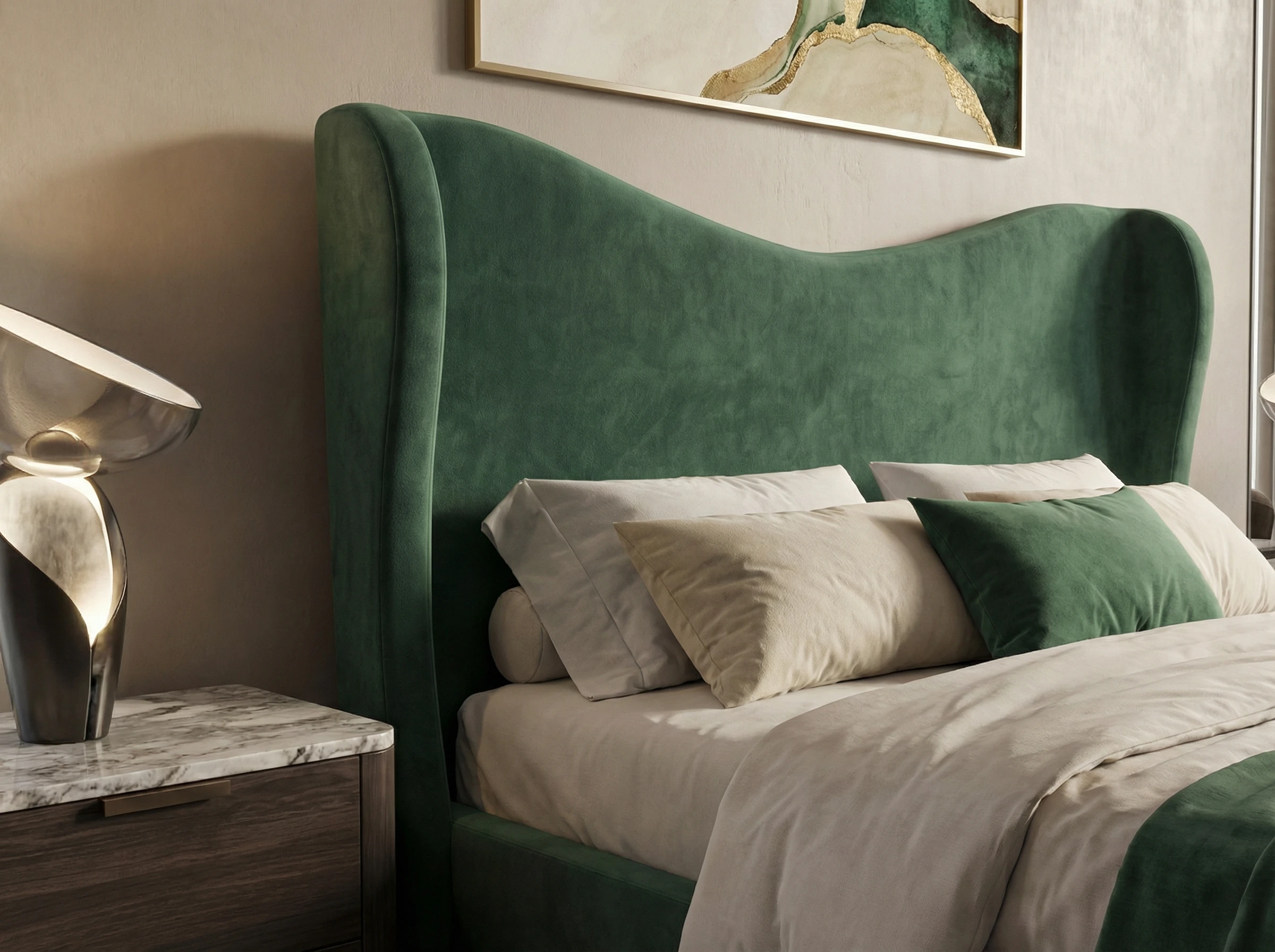 Giường Anliving MKL-BED08 nỉ nhiều màu sắc