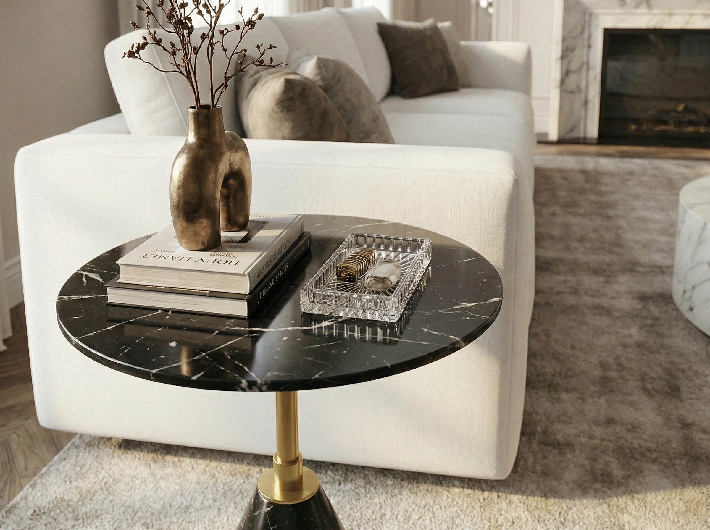 Bàn Tab Minlux MKL-ST01 đá tự nhiên nhiều màu sắc D45xH54