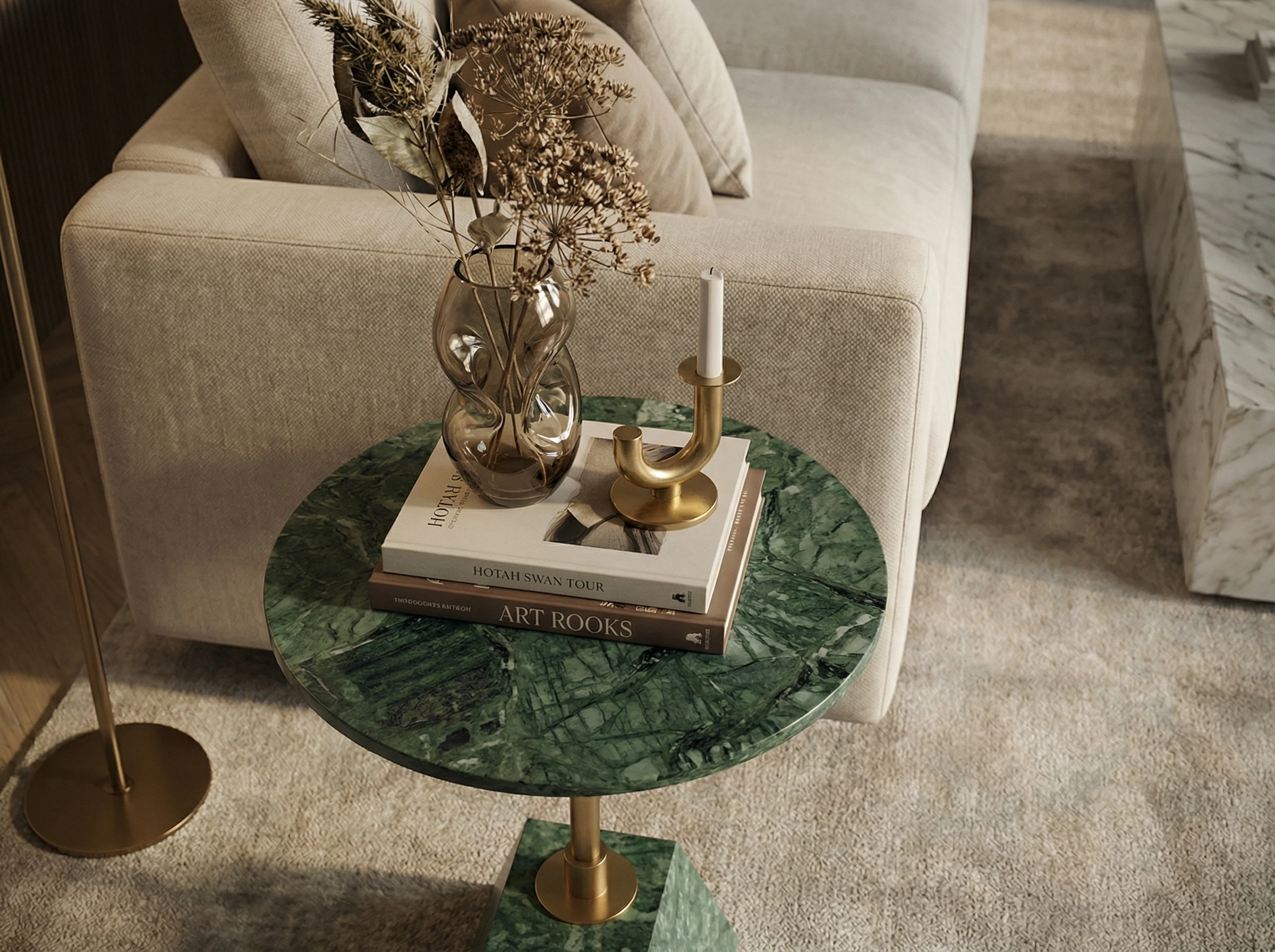 Bàn Tab Minlux MKL-ST03 đá tự nhiên nhiều màu sắc D40xH50