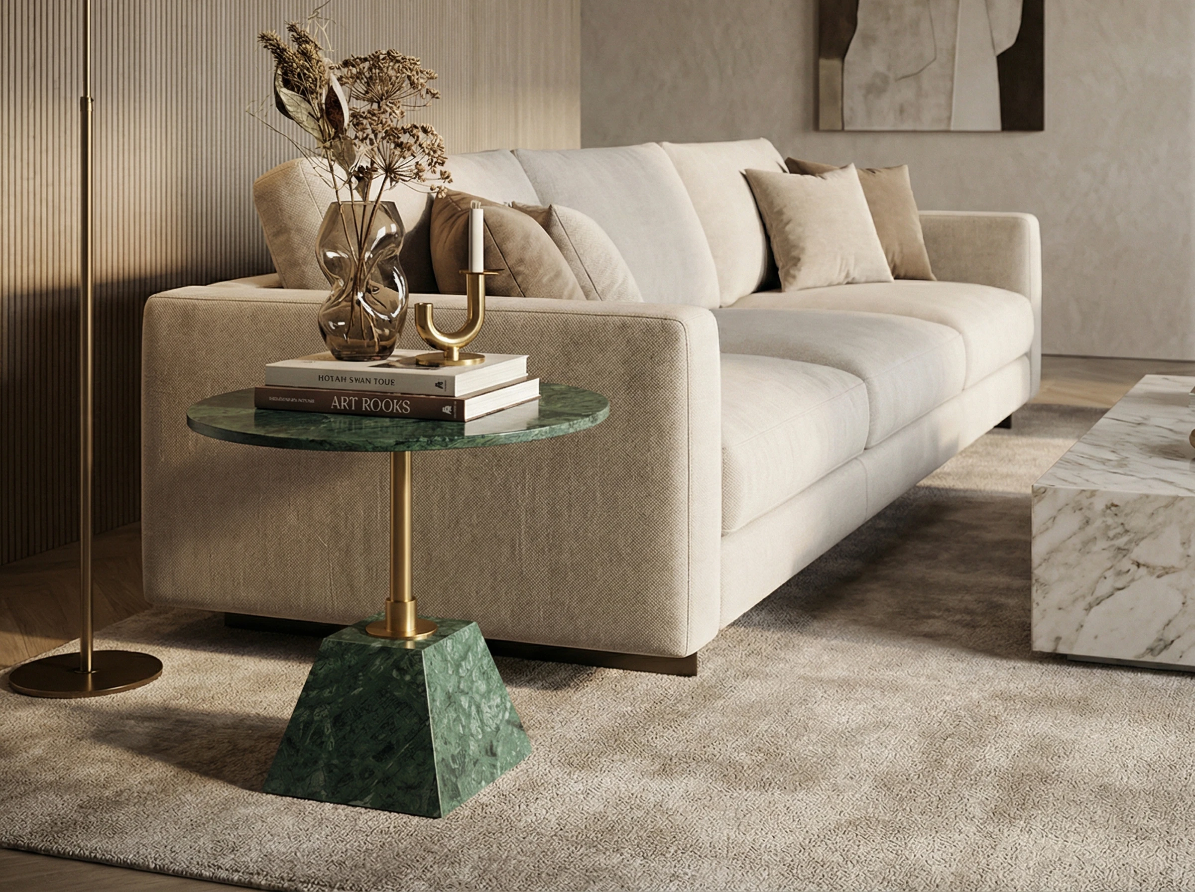 Bàn Tab Minlux MKL-ST03 đá tự nhiên nhiều màu sắc D40xH50