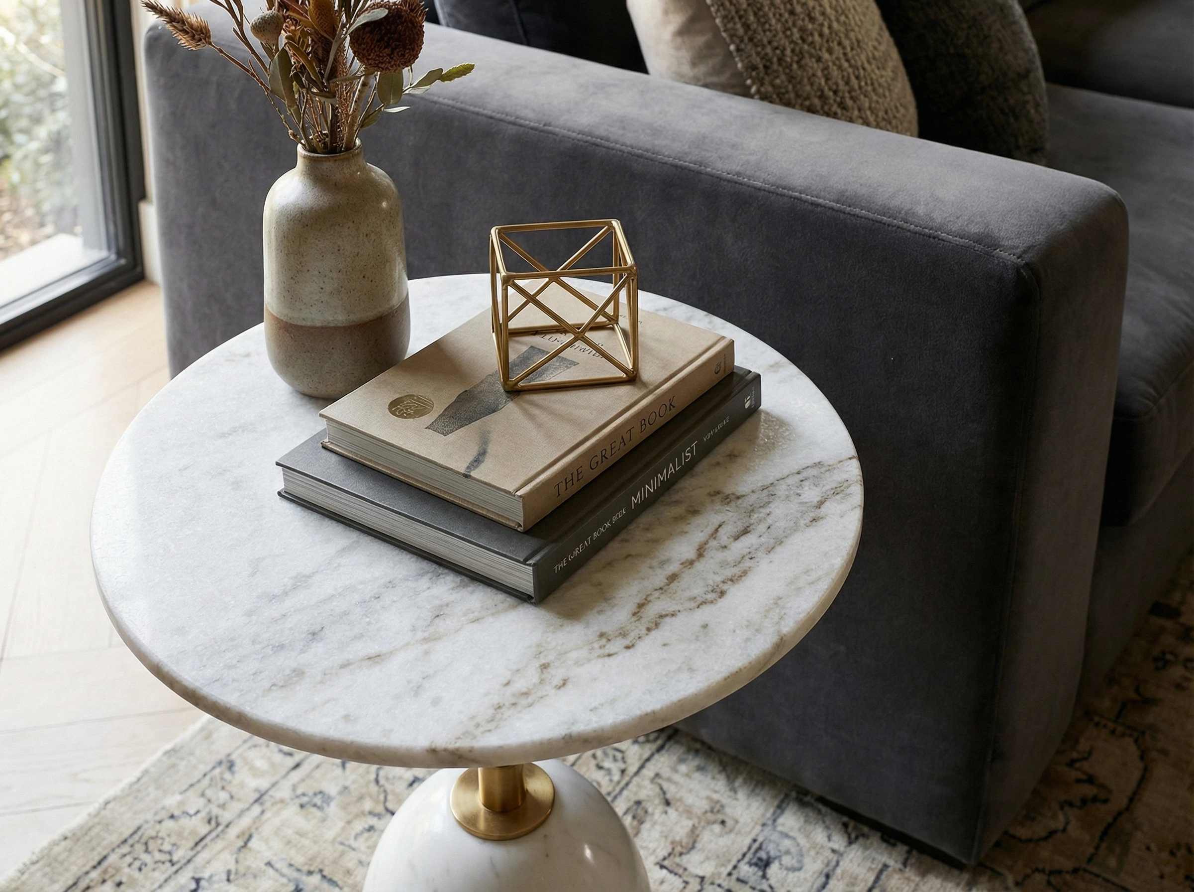 Bàn Tab Minlux MKL-ST06 đá tự nhiên nhiều màu sắc D45xH52