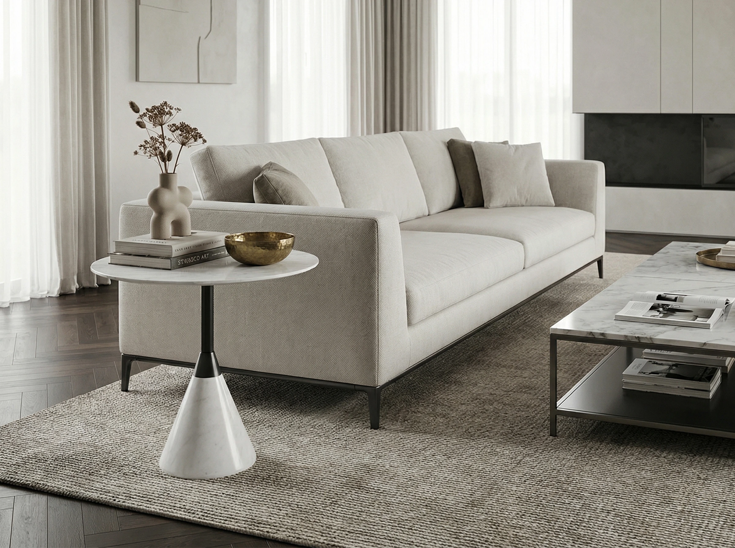 Bàn Tab Minlux MKL-BTK02-1 đá tự nhiên nhiều màu sắc D40xH48