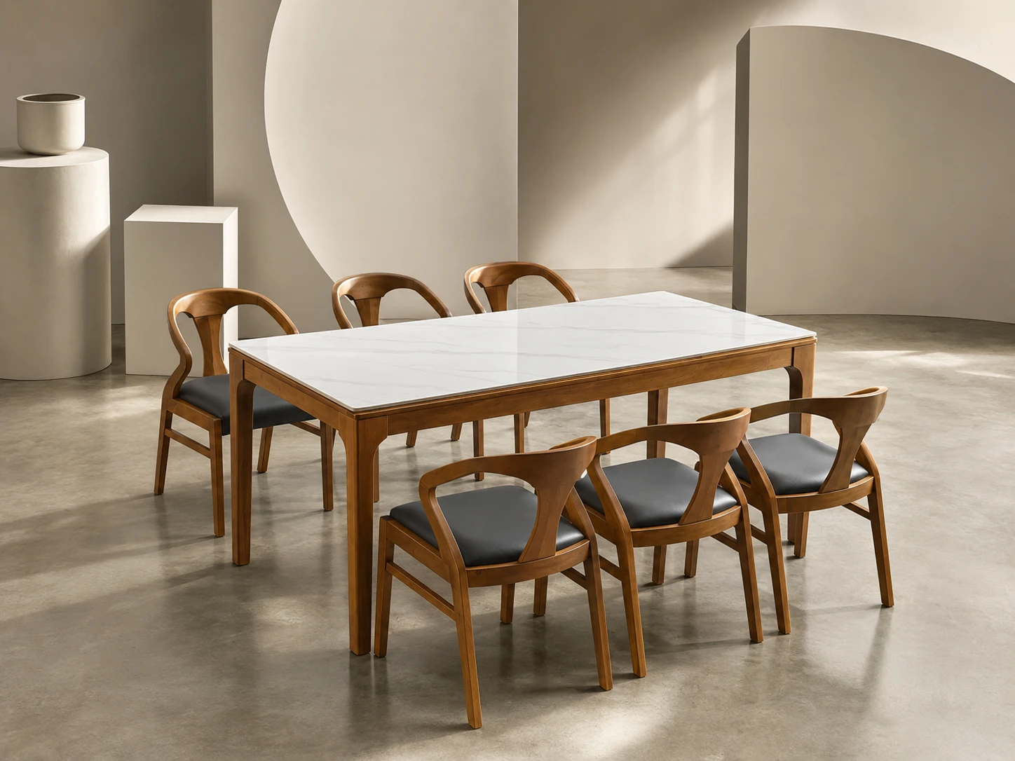 Ghế Ăn Phucora MKL-FLOW da PU màu xanh 46x52x73