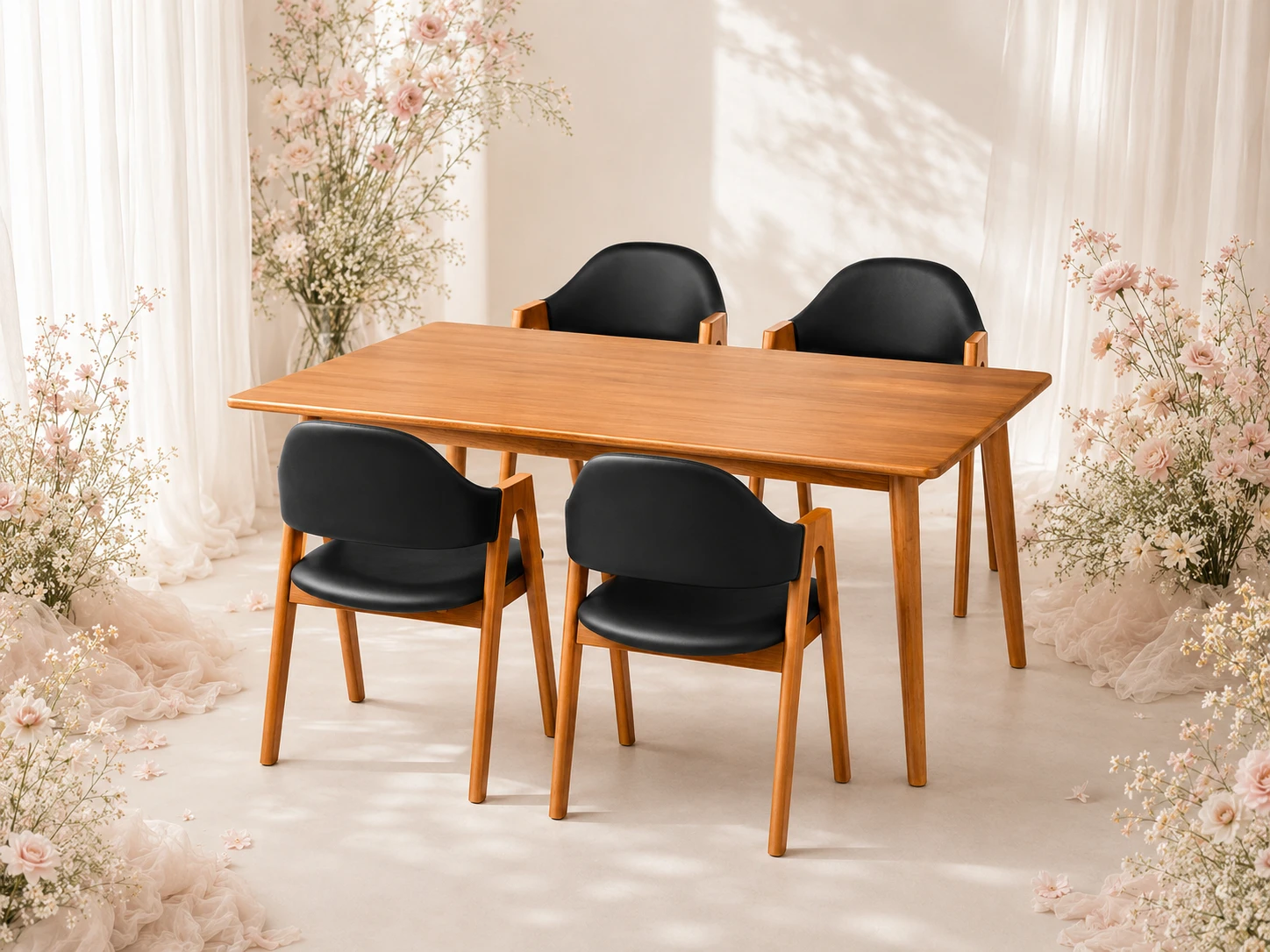 Ghế Ăn Phucora MKL-MONO da PU màu đen 49x53x70