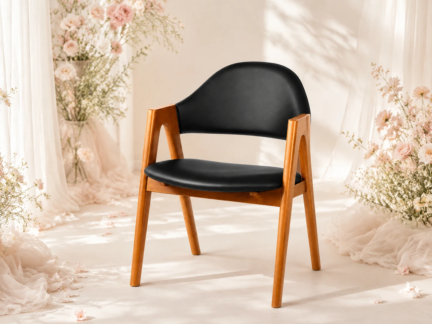 Ghế Ăn Phucora MKL-MONO da PU màu đen 49x53x70