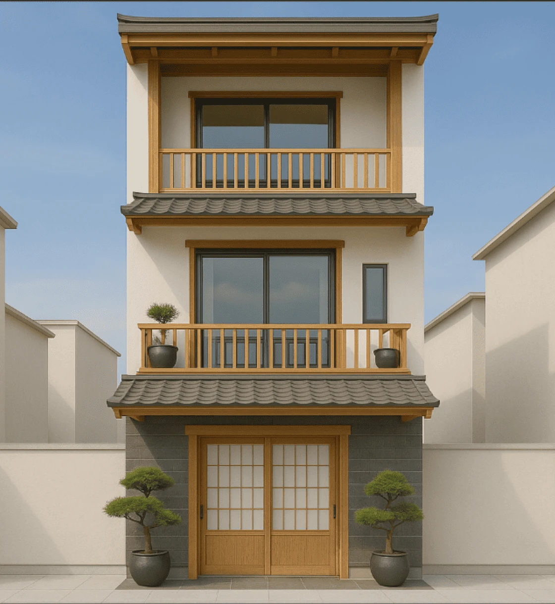 Nhà phố 3 tầng style Nhật Bản